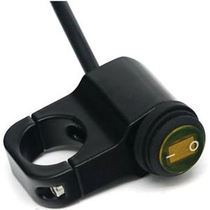 LED Stuurschakelaar Motorfiets 7/8"" 16A Waterdichte Aluminiumlegering Schakelaars 22mm Stuur Koplampschakelaar En 3 Draden Met Rood LED-licht(Black Case YellowLed)