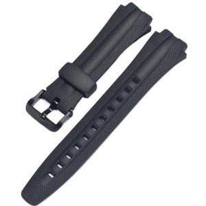 17mm Harsband Geschikt for Casio AQ-160w AQ-161w AQ-163w Horlogeband Heren Zwarte Rubberen Waterdichte Armband Vervangende Horloge Accessoires(17MM_FOR AQ-163W)