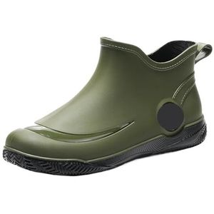 YGLEEULI Waterdichte Laarzen Mannen Casual Regenlaarzen Slijtvaste Mannen Water Schoenen Warm Mannelijke Snowboots Waterdichte Heren Boot, Donkergroen, 40 EU