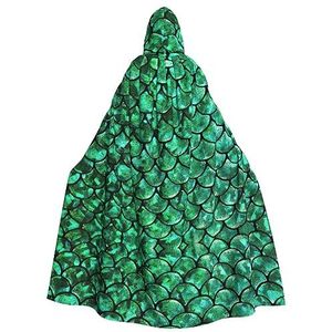 WURTON Groene Visschubben Print Halloween Wizards Hooded Gown Mantel Kerst Hoodie Mantel Cosplay Voor Vrouwen Mannen