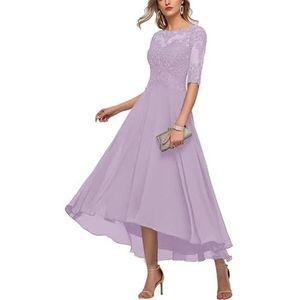 KIYNE Damesjurk met kant, appliqué, chiffon, bruiloftsgastjurk, formele feestjurk, Lavendel, 32