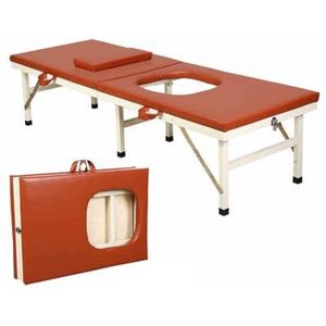 CQCCQ Gratis installatie Opvouwbaar schoonheidsmassagebed Draagbaar begassingsbed Brandtherapie Tatoeagetherapiebed, Geschikt for Spa Salon Tatoeage Schoonheid(Brown)