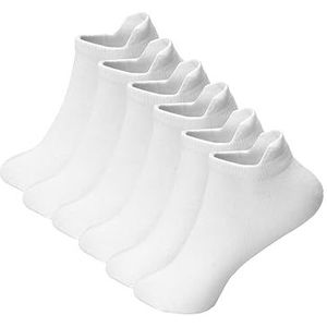 NYME sneakersokken - dames & heren & unisex - korte sokken - katoen, 6 stuks (wit), 35/38 EU