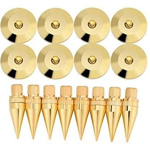 Koperen luidsprekerset, 8 paar 6 x 36 mm CD-audioversterker Draaitafelisolatie Standaard Kegelvoeten + basiskussen Schokbestendige voeten Mat voor versterker Luidspreker HiFi-apparatuur