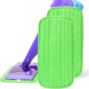 2 Pack Herbruikbare Mop Pads Navulling Compatibel met Swiffer Wet Jet - Wasbare Microfiber Vervangende Dweilpads voor Vloerreiniging