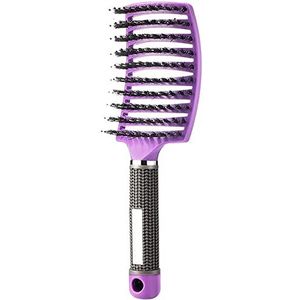 Hairstreaq Ontwarrende borstel, haarborstel voor meisjes, geventileerde ontwarrende borstel, sneldrogende styling-massage-haarborstel voor vrouwen, meisjes (paars)