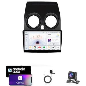 9 Inch Autoradio Compatibel voor Nissan Qashqai 2007-2012 met GPS Navigatie CarPlay Android Auto Acht-Core 4G Bluetooth WiFi MirrorLink Stuurwiel Afstandsbediening(T3 8 Core 4G+Wifi 2G+32G)