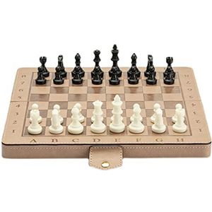Internationaal Schaken Magnetische schaak set, lederen schaakbord, educatieve opvouwde schaakbord spellen for jongens, meisjes, familiegames Schaakspel schaakspel reis