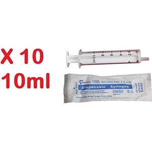 PintoMed Pack 2-Delig Steriele Wegwerpspuit - 10 x 10 ml - Luer Slip - Pak van 10 stuks