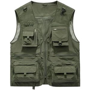 Pegsmio Outdoor Vest Voor Mannen Katoen Slim-Fit Grote Pocket Jas Ademend Streetwear Vest, EN8, M