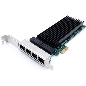 Computer District - Netwerkkaart met 4 Ethernet-poorten RJ45 – Gigabit – LAN – PCI Express X1 – (PCI-E Pcie) – chipset Intel JL82576EB – Hoek Low en High Profile