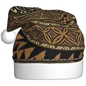 COMAAM Hawaiian Tapa Honu Turtle Volwassen Pluche Kerstmuts Kerst Decoratieve Hoed Geschikt Voor Nieuwjaar Feestbenodigdheden