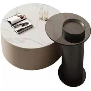 Klaptafel En Stoelen Voor Kampeerreizen Salontafel Ronde Leisteen Salontafel TV-kast Combinatie Woonkamer Thuis Eenvoudig Modern Design Minimalistisch Klaptafels En Stoelen(D)