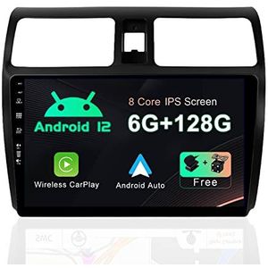 SXAUTO Android 12 - 6G + 128G - IPS autoradio geschikt voor Suzuki Swift (2005-2016) - Wireless Carplay/Android Auto/DSP - Camera + MIC - DAB Stuurbediening AHD WiFi Fast-Boot 360-Camera - 2 Din 10,1 inch
