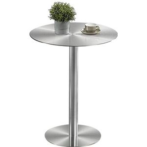 Bijzettafel voor kleine ruimtes, ronde salontafel metalen bijzettafel eettafel roestvrijstalen bijzettafel, hoge cocktailbistrotafel pubtafels hoge tafels (Size : 60x60x75cm)