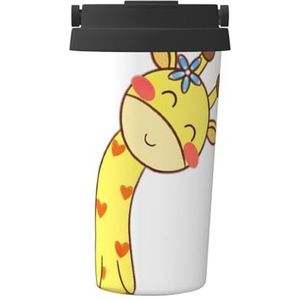EdWal Leuke strik giraffe print geïsoleerde koffiekop Tumbler, herbruikbare koffie reismok voor warm/ijs koffie thee bier