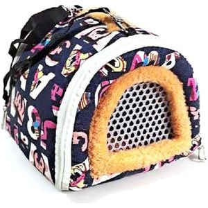 Huisdieren reistas met riem: cartoon draagbare afneembare hamsterdrager ademend gaas mode cavia wasbaar