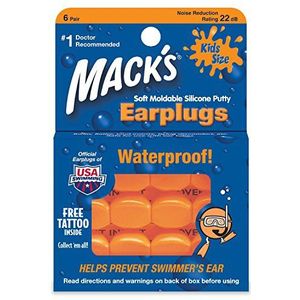 Mack 's kussen zacht vormbare siliconen oordopjes kinderen maat 6 paar / verpakking 6 Pairs(1 Pack) oranje