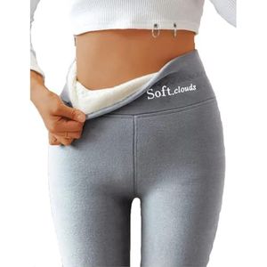 Soft Clouds Fleece Leggings for Women Winter, Casual Warm Winter Solid Pants, Women's Soft Cloud Fleece Leggings (Gray,Medium)