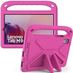 Hoes, Kinderhoes compatibel met Lenovo Tab M9-hoes (TB-310FU) 9,0 inch 2023-release, lichtgewicht schokbestendige handgreepstandaard Kindervriendelijke beschermhoes (Color : ROSE RED)