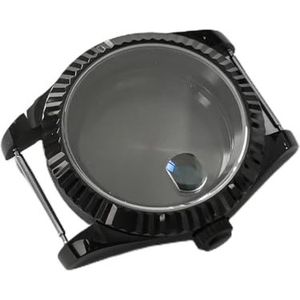 CBLDF NH35 kast 39 mm zwarte roestvrijstalen horlogekast saffierkristal spiegel tandring horlogeaccessoire compatibel for NH35 / NH36 / 4R / 7S-beweging (Size : D)