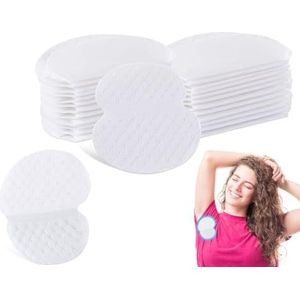 Abiyou 150 stuks zelfklevende okselpads, zweetpads voor oksels, onzichtbare zweetpads, katoenen zweetpads, voor T-shirts, korte mouwen, jurken