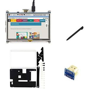 IBest Waveshare 5inch HDMI LCD 800x480 Resistive Touch Screen Display Monitor Touchscreen with Case for Raspberry Pi 3B+ /3B /2B B+ /3A+ /A+ /Zero/Zero W, Support Raspbian Ubuntu Kali Retropie