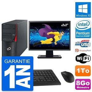 Fujitsu W530 MT PC Tower, 22 inch (55,6 cm), Intel G3220 RAM, 8 GB, harde schijf 1 TB, Windows 10, WiFi (gereviseerd)