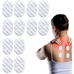 Tens - Ovaalvormige Zelfklevende Elektroden - 12 Stuks - 2,2 mm Stud Aansluiting - Compatibel met Omron Tens Apparaten