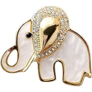 Schattige kleine olifant Broche Shell strass kraag Pin kleding accessoires dier Badge hoed tas Cover decoratie cadeau vrouwen mannen