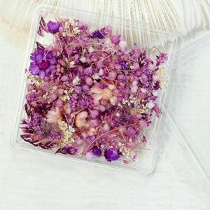 doos Nail Art gedroogde bloemen decoratie gemengde kleuren natuurlijke echte bloemen DIY nagelstickers manicure kleine frisse 3D nagelaccessoires-XZ-554