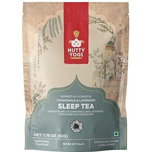 Nutty Yogi 100% Natural Chamomile Green Tea for Good Sleep & Relaxation Herbal Tea Blend of Chamomile, Lavender, Ashwagandha, Lemon Balm, Orange Rind, Shankhpushpi - 50 gm