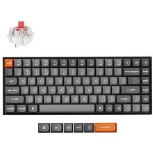 Keychron K2 MAX Draadloos Mechanisch Toetsenbord, 2,4 GHz/Bluetooth/USB-C, Witte LED, QMK/VIA, Programmeerbare Macro's, PBT Keycaps, Per Mac Windows, Super Red Switch