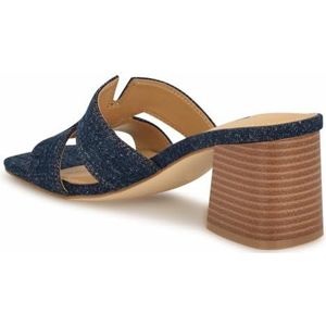 Nine West Griselda sandaal met hak voor dames, Denim Blauw 420, 37.5 EU