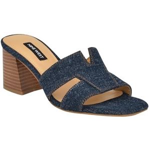 Nine West Dames Griselda sandalen met hak, Denim Blue 420, 39.5 EU