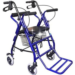 Loophulp Aluminium Rollator Walker Opklapbare en afneembare rugsteun, lichtgewicht opvouwbare in hoogte verstelbare rollator met zitje