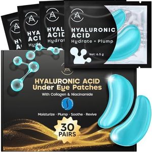 AURAE Ooglapje tegen donkere kringen (30 paar), oogmasker met niacinamide en hyaluronzuur, ooglapje tegen donkere kringen, anti-wallen onder de ogen - hyaluronzuur