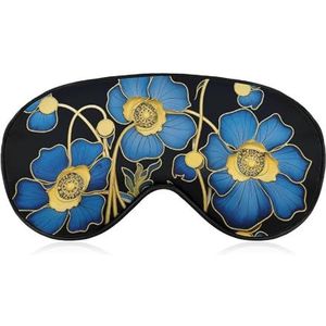Slaapmasker, blauw bloemenontwerp, slaapoogmasker met verstelbare riem, blinddoek, reisoogschaduw, oogmasker, oogbescherming, zachte oogbedekking voor slapen, yoga