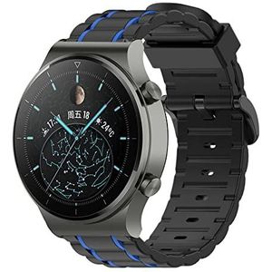 Strap-it Huawei Watch GT 2 Pro sport gesp band (zwart/blauw)