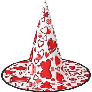 SSIMOO Romantische rode hart Halloween feesthoed, grappige Halloween-hoed, brengt plezier op het feest, maak je de focus van het feest