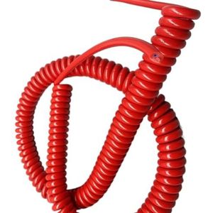 Opgerolde netsnoeren, Rode veer telescopische spiraal koperen stroomkabel 2-aderig 0,5 mm2 1-4 meter(Stretch 1 Meter)