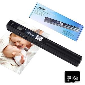 Youool Mini draagbare A4-scanner, handscanner USB beeldscanner kleur scannen op 900 dpi A4 draagbare documentscanner in JPG/PDF-formaat (Scanner + 16GTF-kaart)