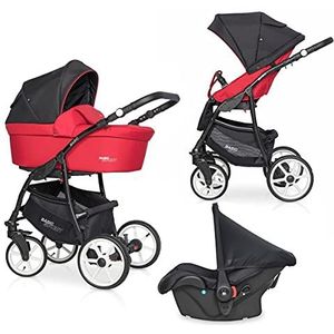 Kinderwagen babyzitje 3-in-1 en Isofix 4-in-1 optioneel Basic Sport by SaintBaby Red 06 3in1 met babyzitje
