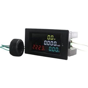 Digitale AC volt-ampère-watt-energiemeter, AC 80-300 V/AC 200-450 V, 0,01-100 A, voltmeter, ampèremeter, HD-kleurenscherm, 180 volledige kijkhoek (kleur: AC80,0-300,0V)