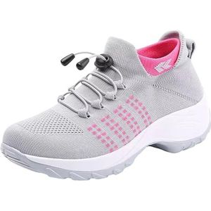 Stretch Cushion Shoes For Women Orthopedic Sneakers Breathable Trainers Athletic Shoe Thick Bottom Purple (Color : Pink, Size : 38 EU)