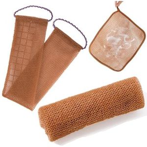 3 Stks Afrikaanse net Spons washandje voor exfoliërende Body Scrubber Douche Essentials Afrikaanse net Bad sponzen Baden Douche Doek kit voor gezicht, Terug
