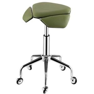 Zadelkruk Rolstoel, Ergonomische Rolstoel Met 360° Draaibaar, Verstelbare Hoogte En Zacht Comfortabel Kussen For Thuiskantoor Salon Winkel(Green)