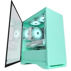Mid-Tower Computerbehuizing ITX/M-ATX, Desktop Computerbehuizing, Ondersteuning Waterkoeling Gehard Glazen Zijpaneel, Raster Frontpaneel