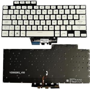 Laptop Keyboard For ASUS for Rog for Zephyrus G14 GA402RK GA402RJ Japanese JP/United Kingdom UK With Backlit Without Frame White(United Kingdom UK)