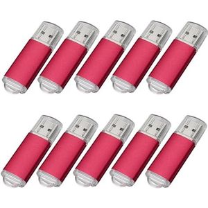 Fenglangrong Usb-sticks, 10 stuks, USB 2.0, type pendrive, 256 MB, rood